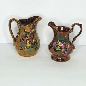 Vintage Wade Copper Lusterware Pitchers